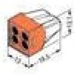 Wago Wire Connector 600 V Clear 4 Conductor 100 / Box