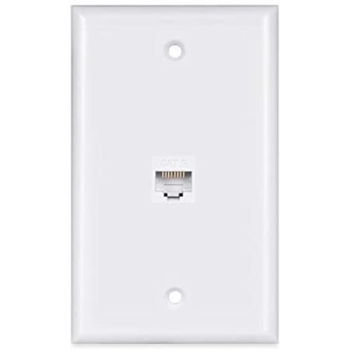 1 Port Ethernet Wall Plate - PHIZLI Cat6 Ethernet Cable Wall Plate Female to Female Faceplate - White