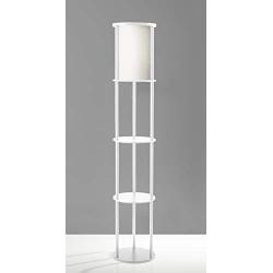 Adesso 3117-02 Stewart Round Shelf Floor Lamp, White Base Finish