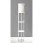 Adesso 3117-02 Stewart Round Shelf Floor Lamp, White Base Finish