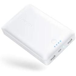 Upgraded Power Bank RAVPower 16750mAh Portable Charger Ultra-Compact External Battery Pack with 4.5A Max Output Phone Charger 2 USB Ports & Flashlight for iPhone 12 11 SE Samsung Galaxy S20 White