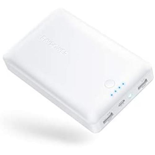 Upgraded Power Bank RAVPower 16750mAh Portable Charger Ultra-Compact External Battery Pack with 4.5A Max Output Phone Charger 2 USB Ports & Flashlight for iPhone 12 11 SE Samsung Galaxy S20 White