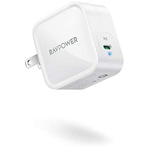 USB C Charger,RAVPower 61W PD Charger[GaN Tech] Fast Charging Type C Wall Charger Foldable Adapter, Compatible with iPhone 12 Mini Pro Max MacBook Pro Air, iPad Pro 2020 Nintendo iPhone SE 11 Pro Max