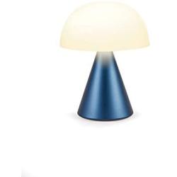 Lexon MINA L - Portable LED lamp, 24 Hours of Battery Life, 9 Ambient Colors with Pressure Dimmer Switch Light, IPX4 Water Resistance, QI Charging or USB-C - Aluminium/Dark Blue