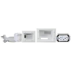 DATA COMM Electronics 45-0028-WH Recessed Pro-Power Kit with Duplex Surge Suppressor and Straight Blade Inlet, White