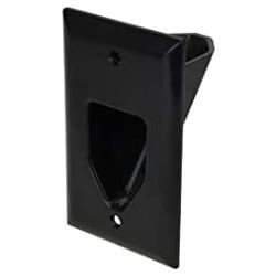 DATA COMM Electronics 45-0001-BK 1-Gang Recessed Low Voltage Cable Plate - Black