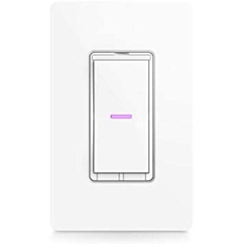 iDevices IDEV0008HW Wi-Fi Smart Wall Switch-Works with Alexa, Siri and The Google Assistant, White