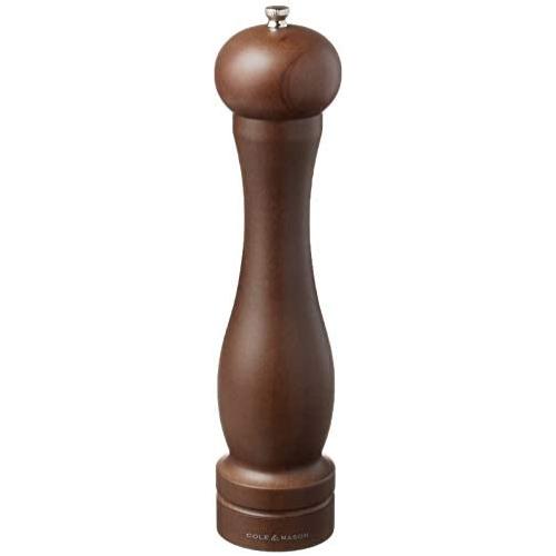 COLE & MASON Capstan Wood Pepper Grinder - Wooden Mill Includes Precision Mechanism, 12.5 inch