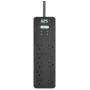 APC Power Strip Surge Protector, Black Power Strip PH8, 2160 Joules, Flat Plug, 8 Outlet Power Strip