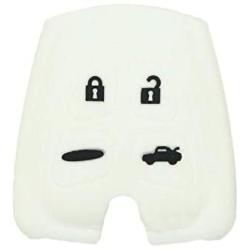 SEGADEN Silicone Cover Protector Case Holder Skin Jacket Compatible with SAAB 9-3 9-5 4 Button Remote Key Fob CV2760 White