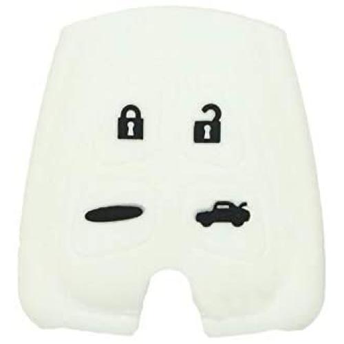 SEGADEN Silicone Cover Protector Case Holder Skin Jacket Compatible with SAAB 9-3 9-5 4 Button Remote Key Fob CV2760 White