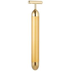 Beauty Bar 24k Golden Pulse Facial Massager, T-Shape Electric Sign Face Massage Tools for Sensitive Skin Face Pull Tight Firming Lift