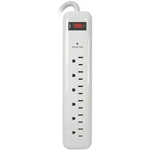 Prime Wire PB802124 6-Outlet Household Electronics Surge Protector with 14/3 SJT 3-Feet Cord.