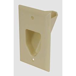 DataComm Electronics 45-0001-IV 1-Gang Recessed Low Voltage Cable Plate - Ivory