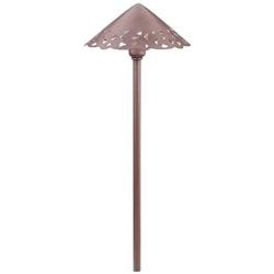 Kichler 15443OB, Lace Low Voltage Solid Brass Post Landscape Path Lighting Fluor, Olde Brick