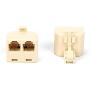 Duplex Jack Phone Wall Adapter - 1 Pack, Ivory - 2-Way Phone Splitter (2 Lines) Wall Jack Phone RJ11 Adapter