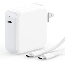 SZPOWER 65/61W USB C Charger Power Adapter Compatible with MacBook Pro 13, 15 inch, USBC New Air 13 inch 2020, 2019, 2018, 12 inch, Thunderbolt 3 Laptop Power Supply Type C, LED, 6.6ft USB C to C Cord