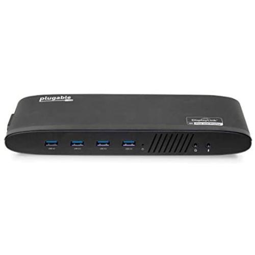 Plugable USB 3.0 Dual 4K Display Horizontal Docking Station with DisplayPort and HDMI for Windows and Mac (Dual 4K DisplayPort & HDMI, Gigabit Ethernet, Audio, 6 USB Ports)