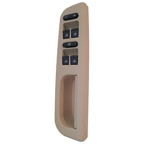 SWITCHDOCTOR Fully Assembled Window Master Switch and Tan Bezel Set for 1999-2005 Volkswagen Jetta