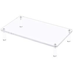 EAMATE Acrylic Monitor Stand Riser, 16.5 x 9.4 Inches Sturdy PC Desktop Riser with Anti-Slip Case for Keyboard Storage & Multi-Media, Computer Laptop, Printer, TV Screen in Office, Home, School