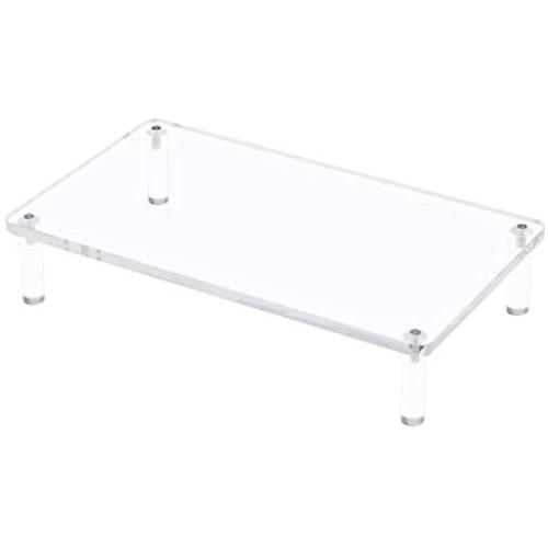 EAMATE Acrylic Monitor Stand Riser, 16.5 x 9.4 Inches Sturdy PC Desktop Riser with Anti-Slip Case for Keyboard Storage & Multi-Media, Computer Laptop, Printer, TV Screen in Office, Home, School