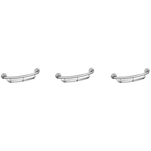 Moen LR2356DCH Home Care 16-Inch Screw-in Curved Bath Safety Grab Bar with Built-in Shelf, Chrom (Pack of 3)