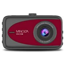 Minolta MNCD38-R MNCD38 1080p Full HD Dash Camera with 3.2-Inch LCD Screen (Red)