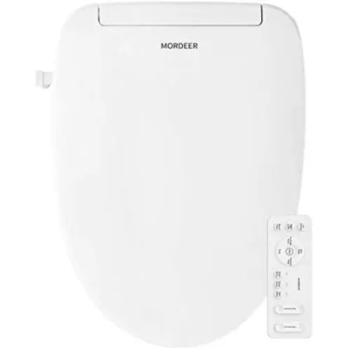 MORDEER C650 Elongated White Smart Toilet Seat, Unlimited Warm Water, Premier Class, Remote Control, Warm Turbo Air Dryer, Electronic Heating Seat, Ultra Slim, Nightlight