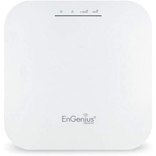 EnGenius EWS357AP WiFi 6 AX1800 2x2 Managed Indoor Wireless Access Point features OFDMA, MU-MIMO, PoE+, WPA3, 1Gbps Port, 1GB RAM, Remote Management (Power Adapter Not Included)