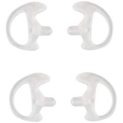 KS K-STORM Two Way Radio Ear Mold Replacement Soft Silicone Ear Insert Earmold for Acoustic Coil Tube Earpiece (Transparent, 2 Pair Small)