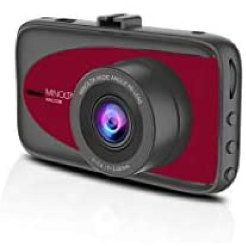 Minolta MNCD38-R MNCD38 1080p Full HD Dash Camera with 3.2-Inch LCD Screen (Red)