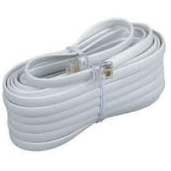 Bistras 25 Ft 4C Telephone Extension Cord Cable Line Wire, for Any Phone, Modem, Fax Machine, Answering Machine, Caller ID, White