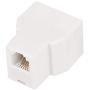 RJ11 6P4C 3Female Telephone Splitter Adapter Cable,Telephone Landline Cable Connector and Separator(3Pack，White)