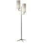 Adesso 3474-01 Davis Floor Lamp, 69.75 in, 2X 60W Incandescent/ 13W CFL, Matte Black & Antique Brass, 1 Home Decor Lighting
