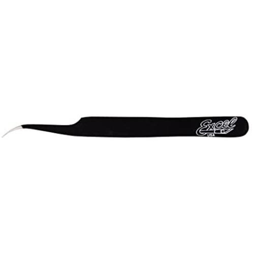 Excel Slant Point Tweezers, Black