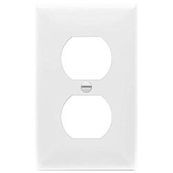 Enerlites 8821-W Duplex Receptacle Outlet Wall Plate, Standard Size 1-Gang, Polycarbonate Thermoplastic, White
