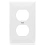 Enerlites 8821-W Duplex Receptacle Outlet Wall Plate, Standard Size 1-Gang, Polycarbonate Thermoplastic, White