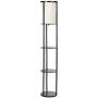 Adesso 3117-01 Stewart 62.5'' Round Floor Lamp – Lighting Fixture with Storage Shelves, Smart Switch Compatibility Lamp. Home Decor Accessories,Black Base Finish
