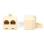 Duplex Jack Phone Wall Adapter - 1 Pack, Ivory - 2-Way Phone Splitter (2 Lines) Wall Jack Phone RJ11 Adapter
