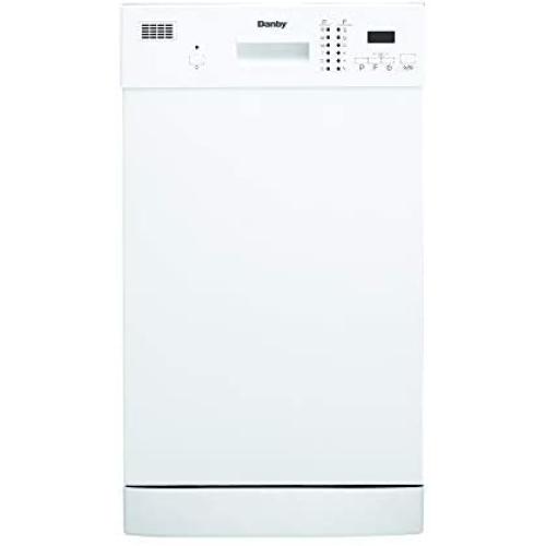 Danby 18 Inch Built in Dishwasher, 8 Place Settings, 6 Wash Cycles and 4 Temperature + Sanitize Option, Energy Star Rated with Low Water Consumption and Quiet Operation - White (DDW1804EW)