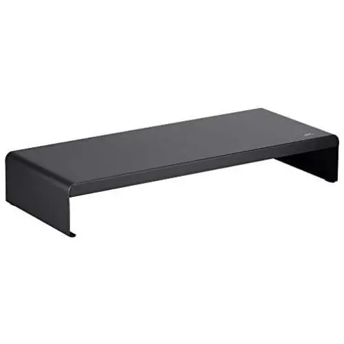 Monoprice Metal Multimedia Desktop Stand- 7.9 x 19.3 Inches - Black | Raised 3.2 Inches, Monitor Stand & Riser, Laptop Stand - WorkstreamCollection