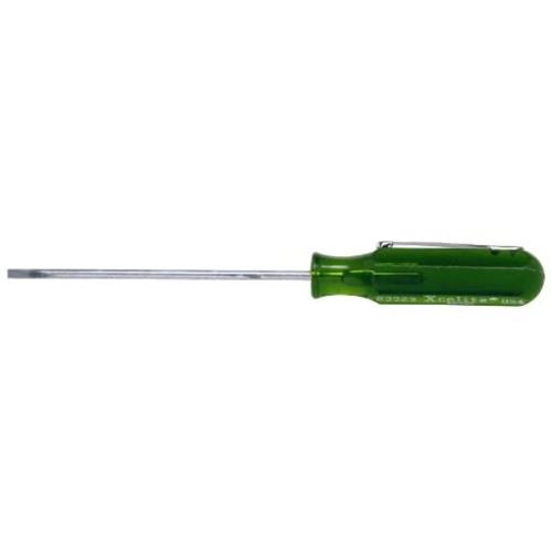 Xcelite R3323 Steel Slotted Pocket-Clip Screwdriver, 3/32'' Head, 3'' Blade Length