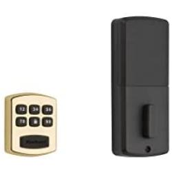 Kwikset 99050-002 Model 905 Value Lock Keyless Entry Electronic Keypad Deadbolt for Garage or Side Door, Polished Brass