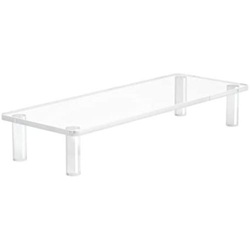 Acrylic Monitor Stand Riser Holder, Screen and Laptop Stand for Desk Perfect for a TV or PC Computer Monitor, Office Desk Shelf, Clear 20x7.5 Inches