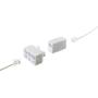 Telephone Splitter 2 Line Adapter - 3-Way Splitter (Line 1, Line 2, and Twin Line) - Dual Line Separator - 4 Conductor Connector (2 Phone Lines) - White, 1 Pack
