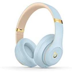 Beats Studio3 Wireless Headphones - The Beats Skyline Collection - Crystal Blue (Renewed)