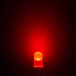 Chanzon 100 pcs 5mm Red Diffused LED Diode Lights (Frosted Lens Round DC 3V 20mA) Lighting Bulb Lamps Electronics Components Indicator Light Emitting Diodes