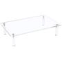 Sumerflos Acrylic Monitor Desk Stand, 0.32 Inch Thickness Sturdy Platform Computer Laptop Monitor Riser Stand, Clear Stylish Home Office Desktop Universal Stand with Anti-Slip Pads, Save Space