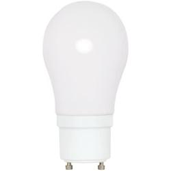Satco S8225 15 Watt (60 Watt) 800 Lumens A-Type CFL Soft White 2700K GU24 Base Light Bulb