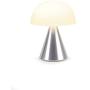 Lexon MINA L - Portable LED lamp, 24 Hours of Battery Life, 9 Ambient Colors with Pressure Dimmer Switch Light, IPX4 Water Resistance, QI Charging or USB-C - Aluminium/Alu Poli